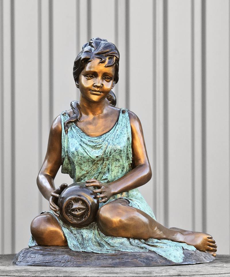 barricade Terugbetaling aanplakbiljet Bronzen beeld -Zittende vrouw met kruik | Loosveldt